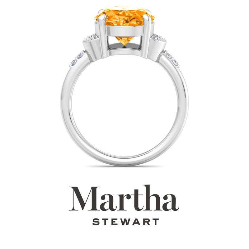 Martha Stewart 4 1/2ctw. Oval Citrine & Lab Grown Diamond Ring In Sterling Silver image number null